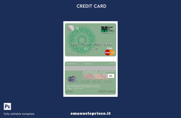modello mastercard Benin Bank of Africa in stile verificato